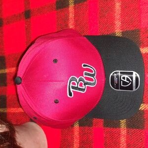 Capamerica Premium Line Embroidered Snapback Men's Hat Cap Red Black